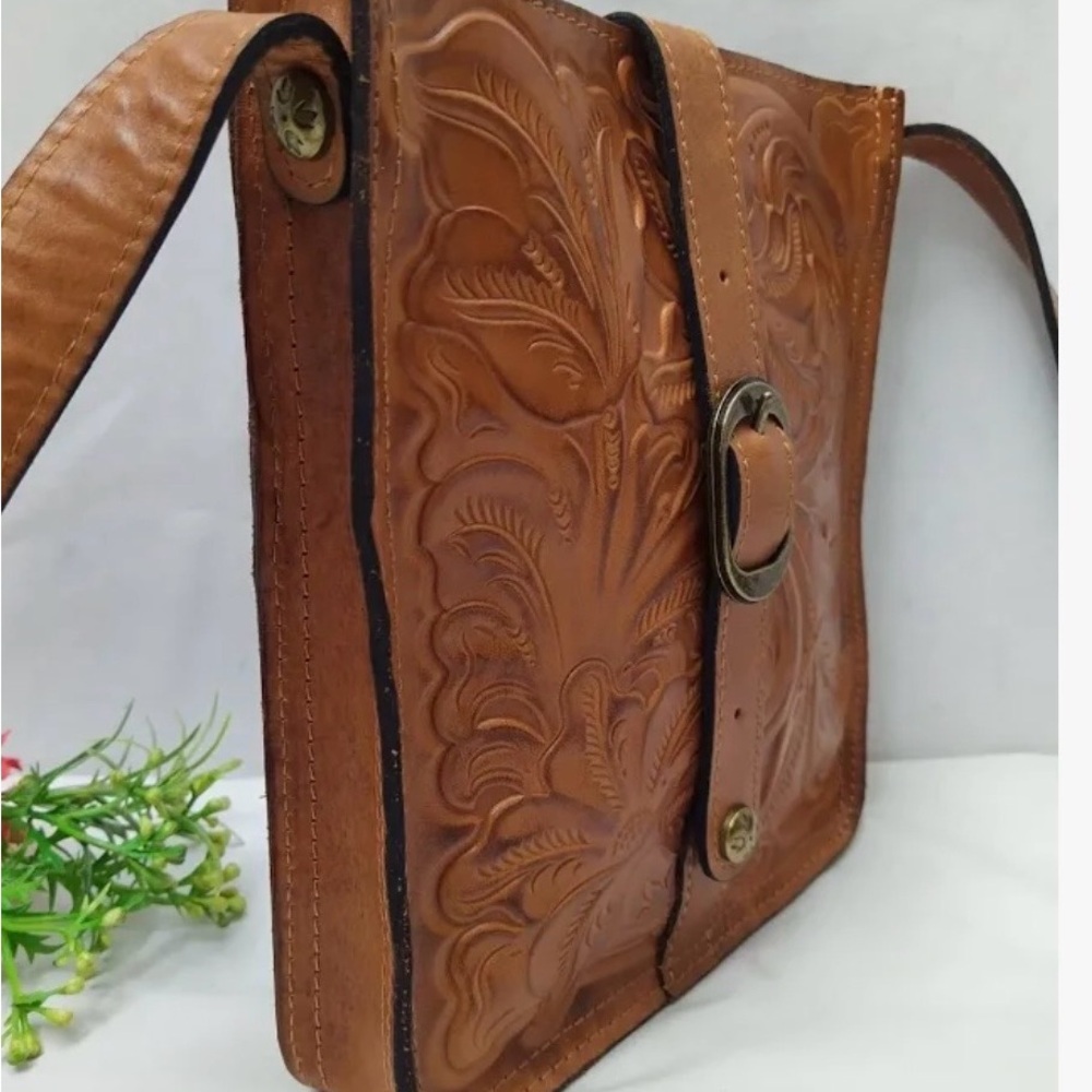 Brighton Tan Embossed Crossbody Bag - Picture 3 of 6